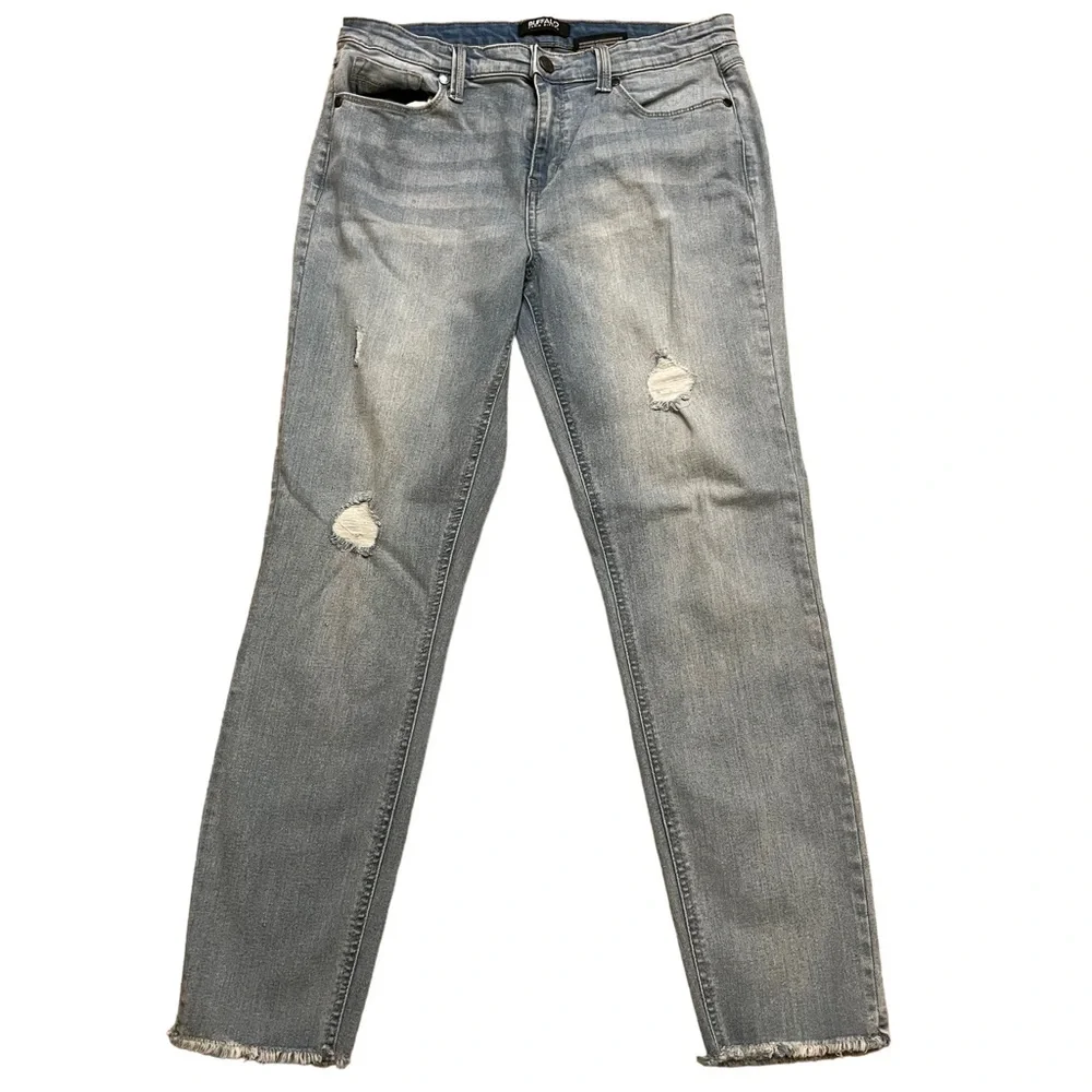 Buffalo David Bitton Jess Rip and Repair Mid Rise Skinny Jeans.  Size 8